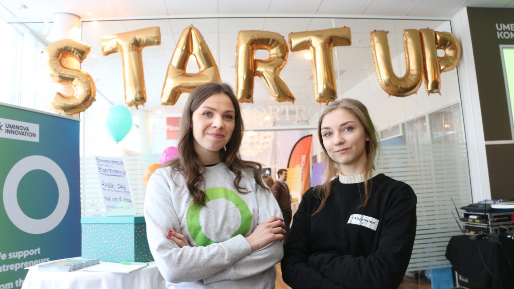 Elin Pudas och Matilda Pettersson på Startup Valley vid Uniaden.