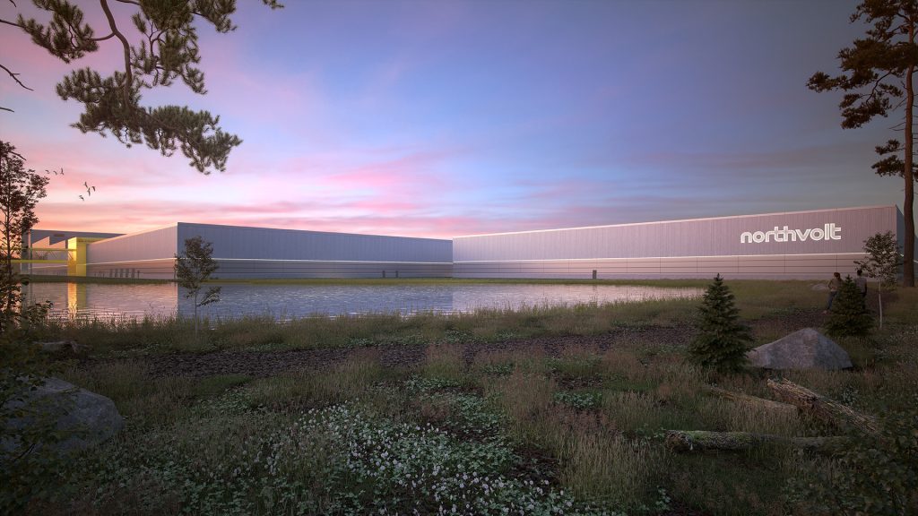 Northvolts nya batterifabrik i Skellefteå är ett exempel på den framväxande gröna industirin som behöver fler medarbetare. Illustration: Northvolt.