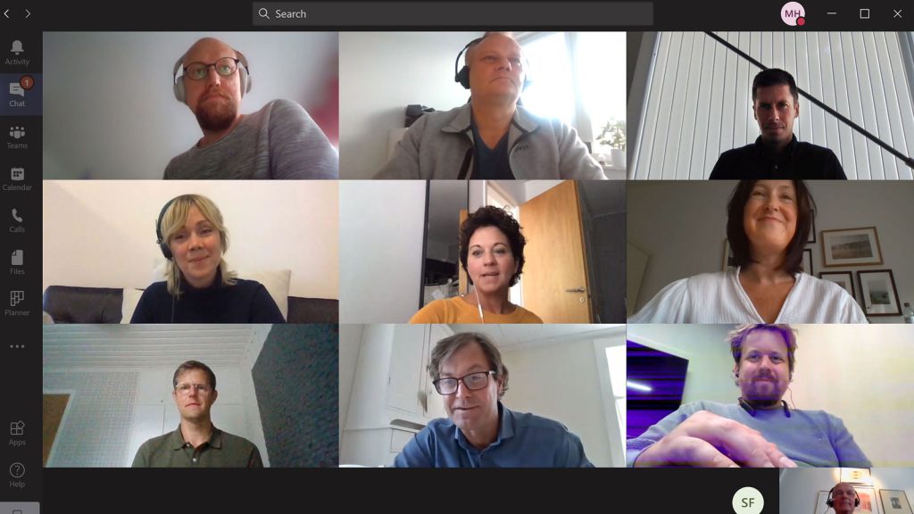 Delar av styrelsen för Digitech samlade till online möte. Längst upp till vänster syns även Mats Johansson från Digital Impact North och Umeå universitet.